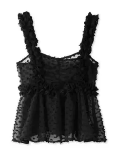 SNIDEL ボリュームキャミトップス BLK
