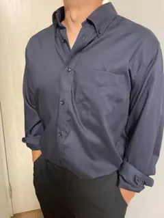 セール【極美品】ZARA ネイビー 長袖シャツ