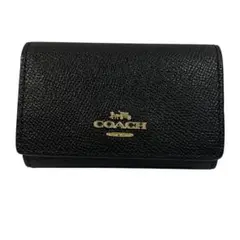 【新品未使用】COACH 5連+キーリング 三つ折りキーケース　コーチ　黒