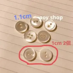 シェルボタン 二つ穴 1cm 2個 四つ穴 1.1cm 7点セット 自然素材