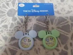 ディズニーリゾート　缶バッジホルダー　セット　ブルー　グリーン