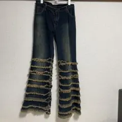 HYSTERIC GLAMOUツギハギデニム ベルボトム