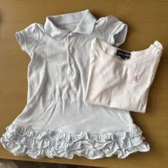 Ralph Lauren フリル付きポロワンピースと半袖Tシャツ2枚組