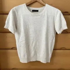 半袖ニット　ナチュラルカラー　Mサイズ　春夏用 クルーネック