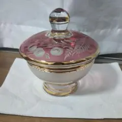 ボヘミアクリスタル　ボンボニエール　キャンディーポット　クリスタルガラス BOHEMIA クリスタルガラス ボンボニエール キャンディポット