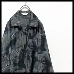 90s MI レディース レトロ 古着 総柄 長袖 開襟 柄シャツ 総柄シャツ