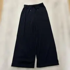 GU 黒 リブプルオンワイドパンツ　 150サイズ