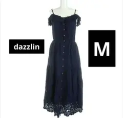 ダズリン dazzlin キャミワンピース ロング レース M 紺