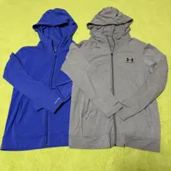 UNDER ARMOUR パーカー SMサイズ 青 灰色　セット