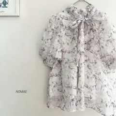 NOMAE オーガンジーリボンブラウス　3040