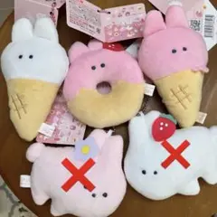 つぶらな瞳　いちごフェア　ぬいぐるみ　マスコット　苺　うさぎ　アイス　ドーナツ