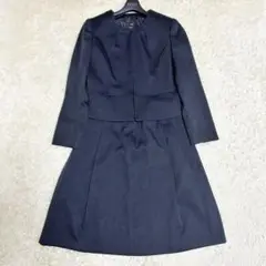 美品✨23区 セットアップ ノーカラー ツイード スカート 濃紺 40 L