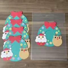 見開きクリスマスカード【クリスマスリース5セット】壁面