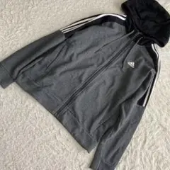 adidas パーカー チャコール M カジュアル スポーツ ジッパー