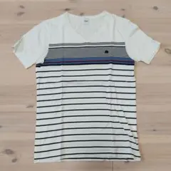 【TAKEO KIKUCHI】 VネックボーダーTシャツ