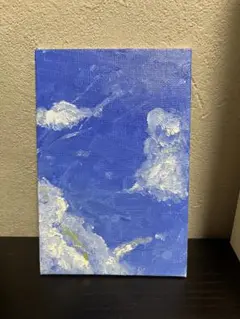 青色の抽象画 雲の絵