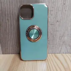iPhone13mini ゴールドフレーム リング付き グリーン