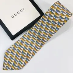 GUCCI ネクタイ モチーフ柄 ホワイト
