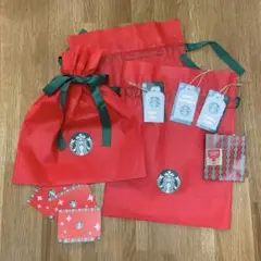 スターバックス ホリデー ラッピング 袋 シール タグ