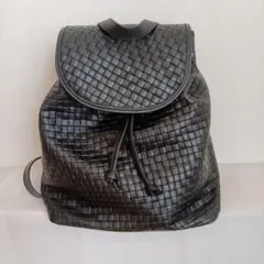 黒 レザー リュック馬革 石井猛雄さん 【3万円相当品】編込み