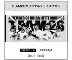 千葉ロッテマリーンズ TEAM26オリジナルフェイスタオル