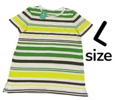 最終価格　ユニセックス　グリーン　ボーダー　Tシャツ　新品未使用　✴︎16