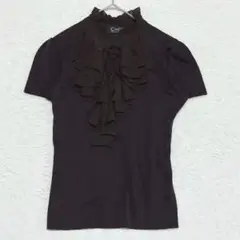 クードシャンス 半袖カットソー トップス tシャツ M フリル ダークブラウン