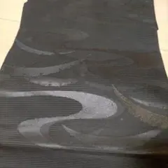 黒 波模様 名古屋帯 夏物