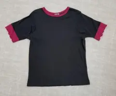 田中里奈 テレコ配色Tシャツ4L ピンク 半袖 mysaしまむら ほぼ未使用