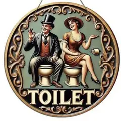 レトロ調トイレ木製サイン