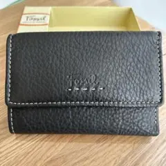 Fossil 三つ折り財布 黒 レザー