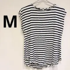 GREEN ENVELOPE ノースリーブ ボーダーカットソー Tシャツ M