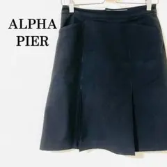 ALPHA PIER アルファピア ひざ丈 スカート 黒 ブラック サイズ９