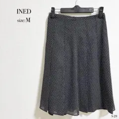 ☆美品☆ INED イネド 水玉 ドット柄 フレアスカート M
