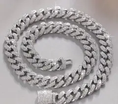マイアミキューバン　シルバーネックレスIcedOut icebox