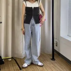 【willow】ラメZIPリブニットキャミビスチェ
