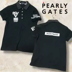 PEARLY GATES パーリーゲイツボックスロゴブラック ポロシャツ1