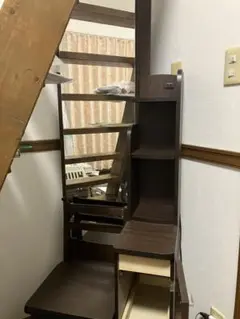 ドレッサー 収納と鏡付き ダークブラウン
