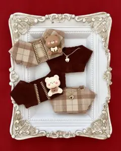 ✨感謝SALE✨ぬい服10-12cm おしゃれ着【Dベアハート】4枚セット