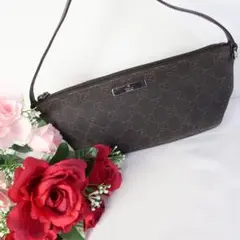 b707 良品!グッチ ハンドバッグ アクセサリーポーチミニバッグGGキャンバス