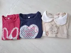 半袖　Tシャツ　ウサギ　ハート　３枚セット