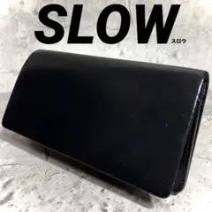 【美品！】スロウ SLOW フラップ長財布 ブラック ロングウォレット 黒