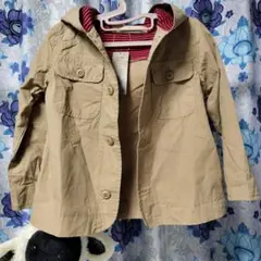 キッズ フード付きジャケット Sサイズ ベージュ