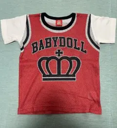 BABYDOLL ベビド 赤白メッシュTシャツ 120cm 子供服