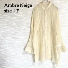アンブルネージュ Ambre Neige 長袖シアーシャツ【F】バンドカラー