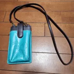 スヌーピー スマホショルダーバッグ ターコイズ