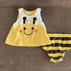 ハチの顔プリント タンクトップとパンツセット 70cm