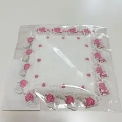 スヌーピー　近沢レース店　ハートハンカチ　ホワイト