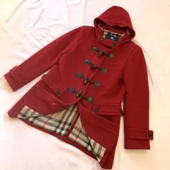 バーバリーロンドン ダッフルコート レッド ノバチェック