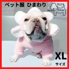 ペット服 ひまわり ピンク XL フード付 ドックウェア 人気 フリース 可愛い